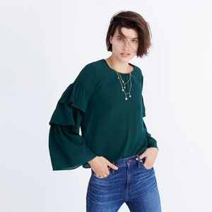 🎈Host Pick 🎈madewell silk ruffle-sleeve top
